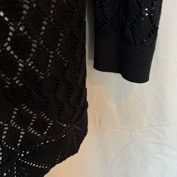 Lane Bryant plus size Lacy Cardigan. Black. Size 22/24. Open Front. Long Sleeve. - Picture 5 of 9